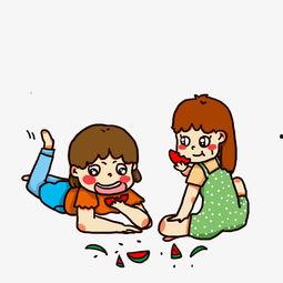 小孩坐床吃瓜图片,小宝贝床上吃瓜欢乐时光